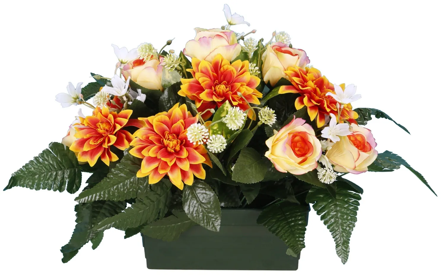 JARDINIÈRE DE DAHLIAS ET BOUTONS