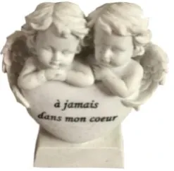 2 ANGES ACCOUDÉS SUR COEUR "À JAMAIS DS MON COEUR"