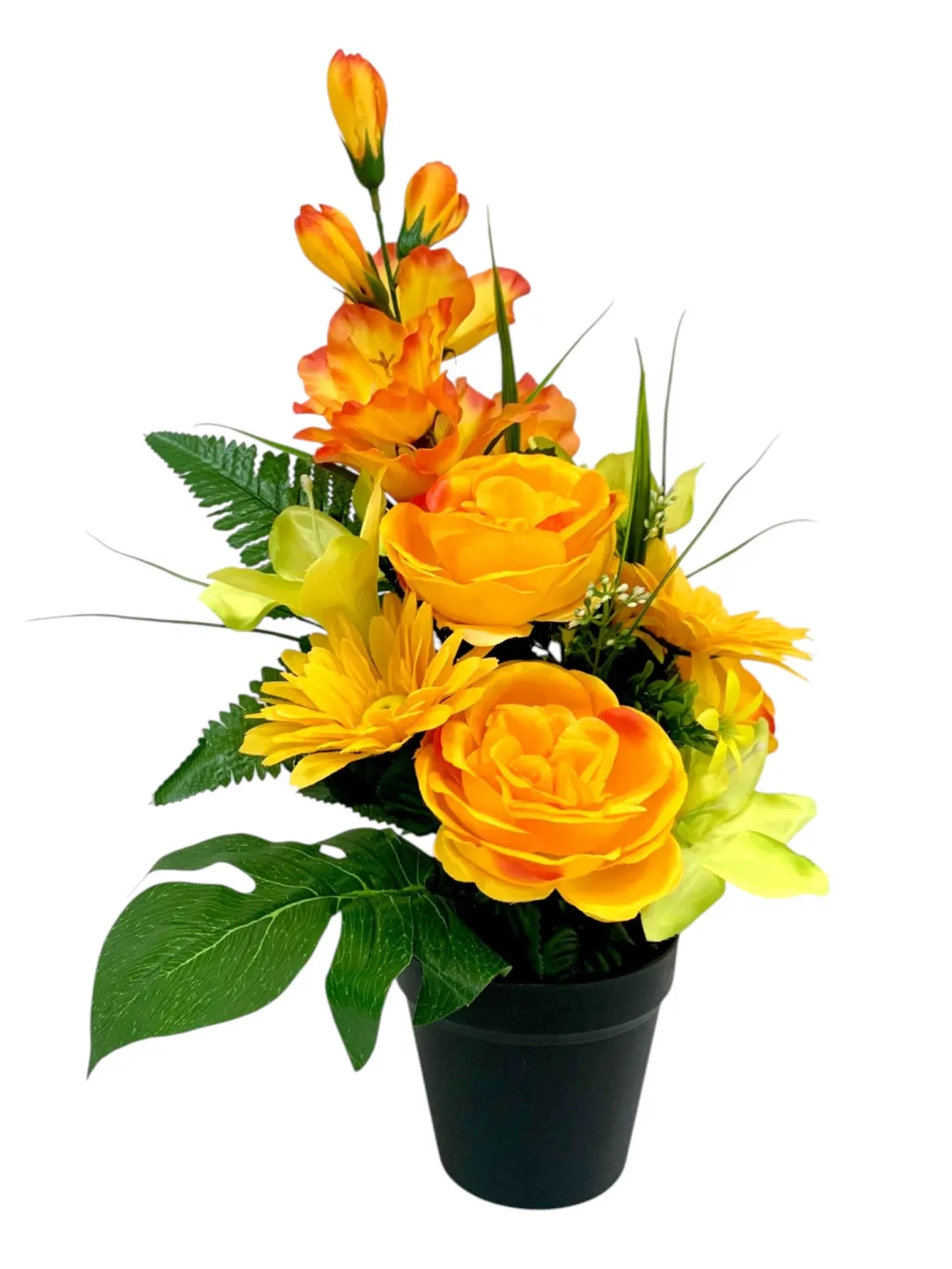 COMPOSITION ROSES, GERBERAS ET GLAIEUL