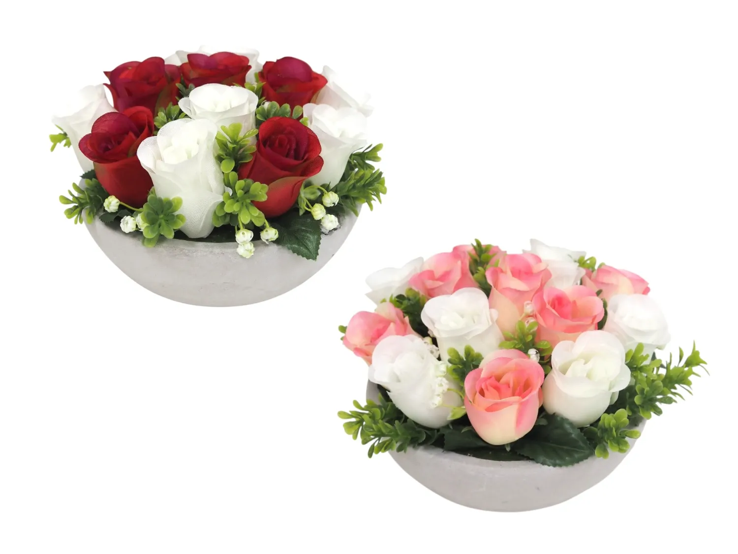 Coupe en ciment de boutons de roses