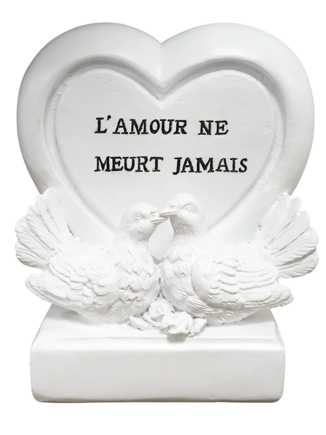 Coeur et ses 2 oiseaux "L'amour ne meurt jamais"