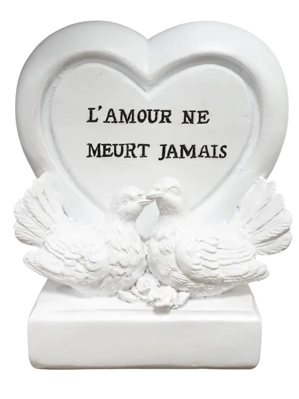 Coeur et ses 2 oiseaux "L'amour ne meurt jamais"