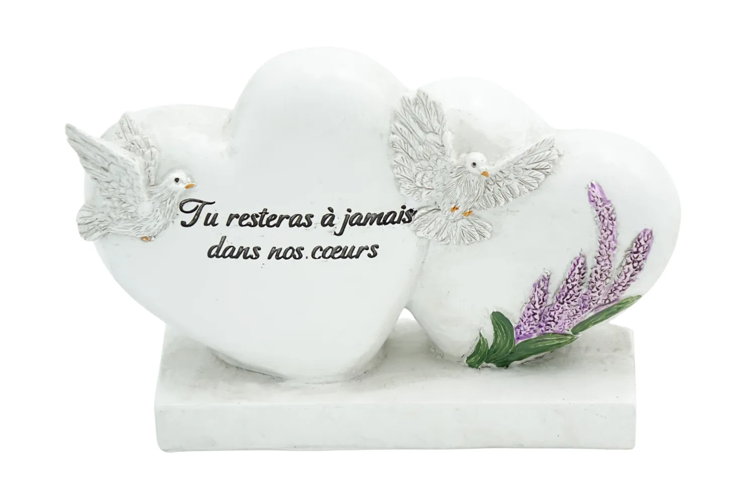 Coeur sur stèle avec oiseaux