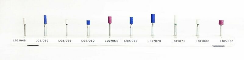 Meules cylindriques sur tige - Ø 2,5 à Ø 8 mm