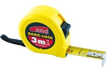METRE RUBAN BOITIER ABS JAUNE 3M