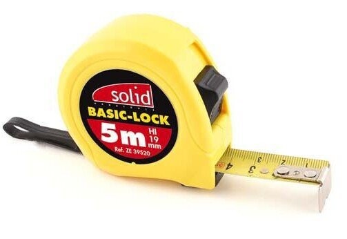 METRE RUBAN BOITIER ABS JAUNE 5M