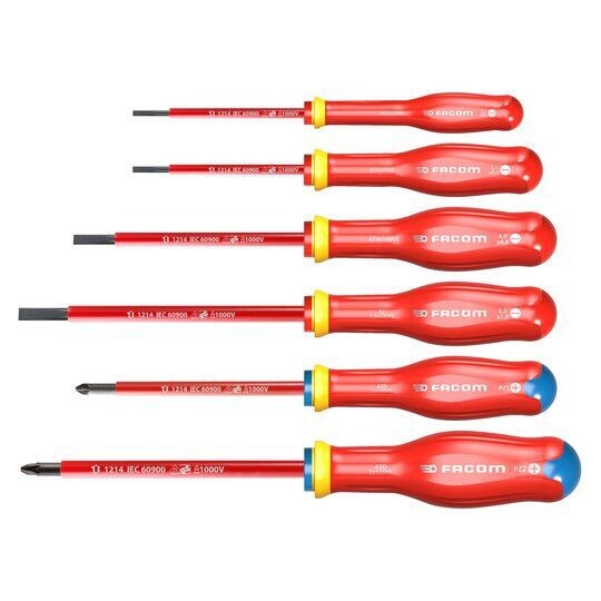 JEU TOURNEVIS PROT2 6PCE 1000V FACOM - ATDVE.J6PB