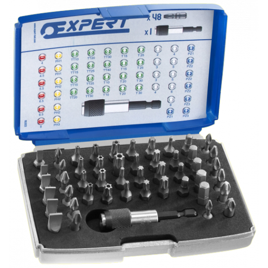 BOITE D'EMBOUTS 1/4" + ACCESSOIRES 49PCS EXPERT - E131701