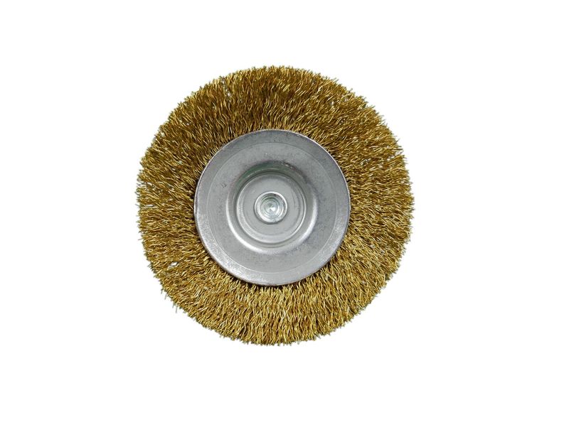 BROSLON abrasive nylon circular brushes on shaft - Brass wire