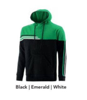 Nevis Hoodie Black, Emerald Green & White