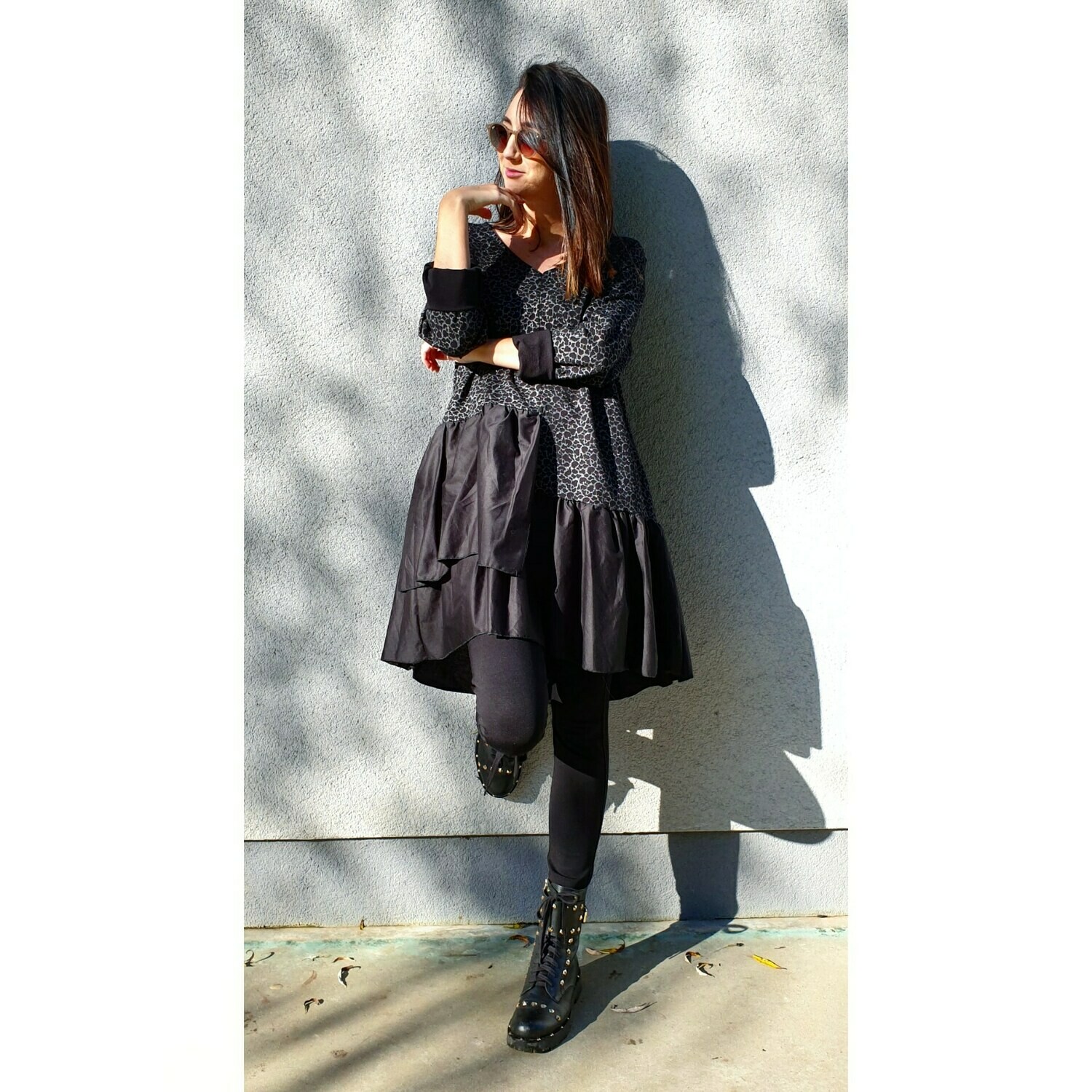 Oversized haljina sa srebrnim detaljima