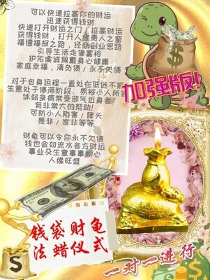 金箔加强版•钱袋财龟法蜡仪式