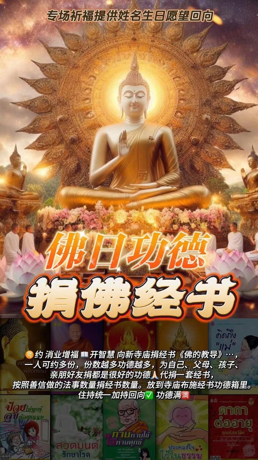 每个佛日•代捐经书功德法會