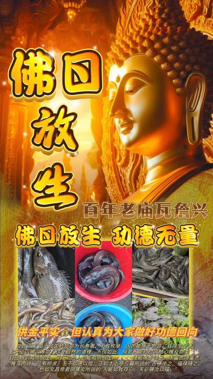 每个佛日 ~ 瓦詹兴庙•放生大功德