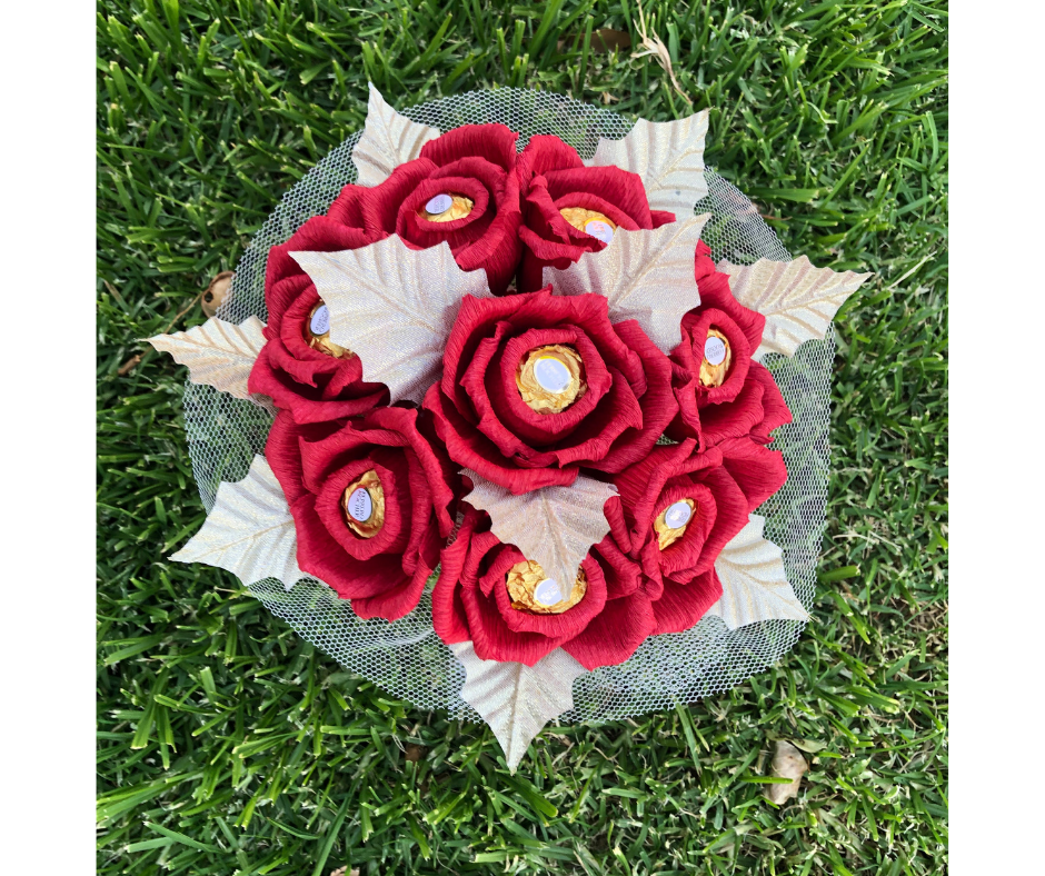 Red Rose Chocolate Flower Gift Bouquet