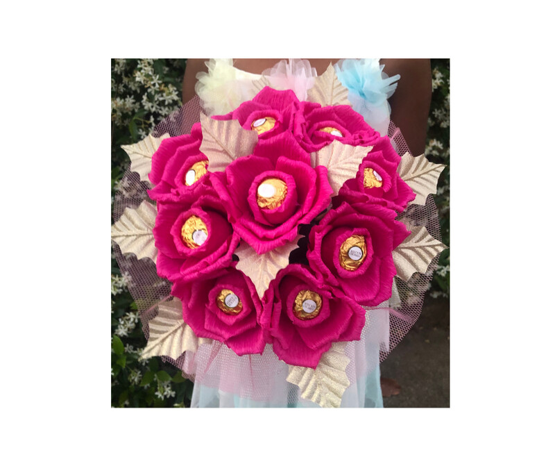 Royal Pink Chocolate Flower Gift Bouquet