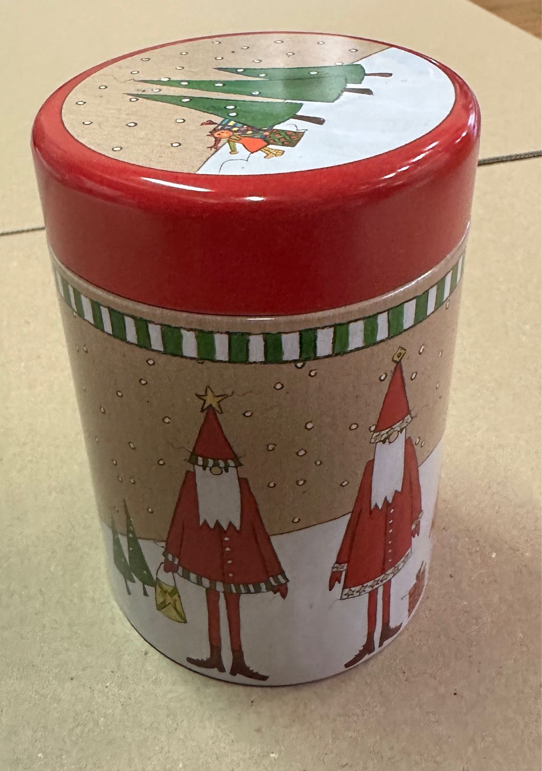 Doos Blik rond (rond 6cm hoog 12cm) •