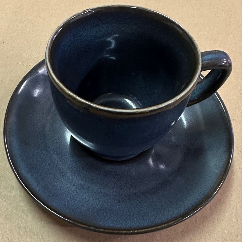 Koffietas en ondertas porcelijn blauw /PROMO per 2st •