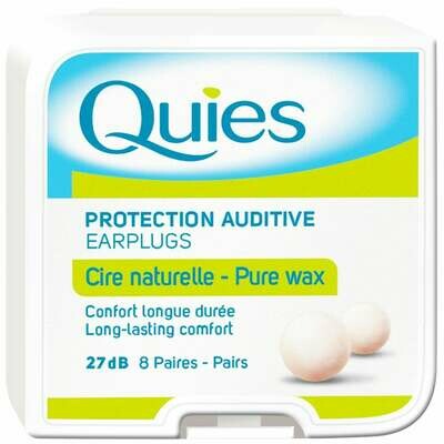 QUIES PURE WAX EAR PLUGS (8 PAIRS)