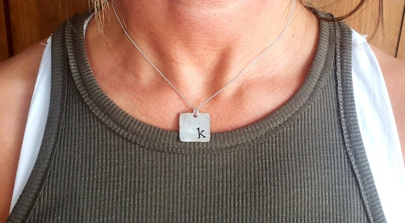 Square Initial Necklace