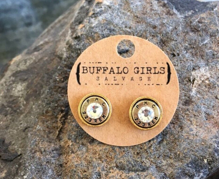 Bullet Stud Earrings Gold