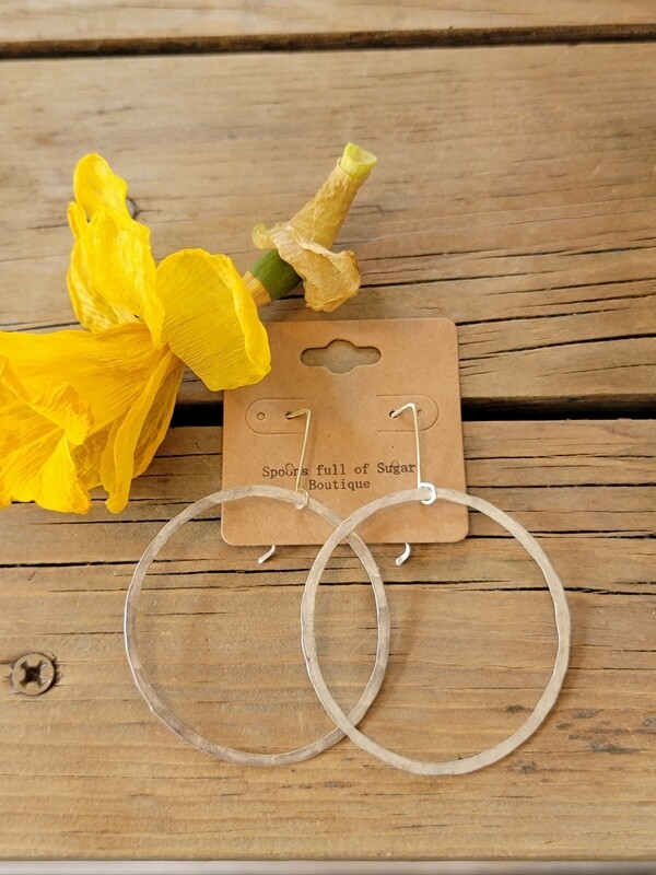 Big Flat Silver Earrings
