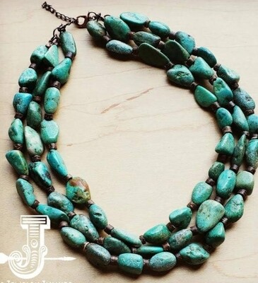 Triple Strand Turquoise Collar Necklace