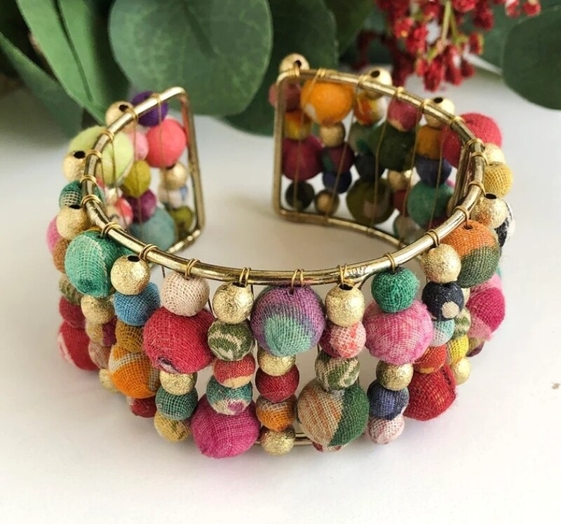 Kantha Twilight Cuff