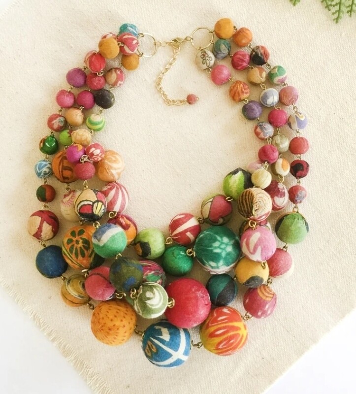 Kantha Orb Necklace