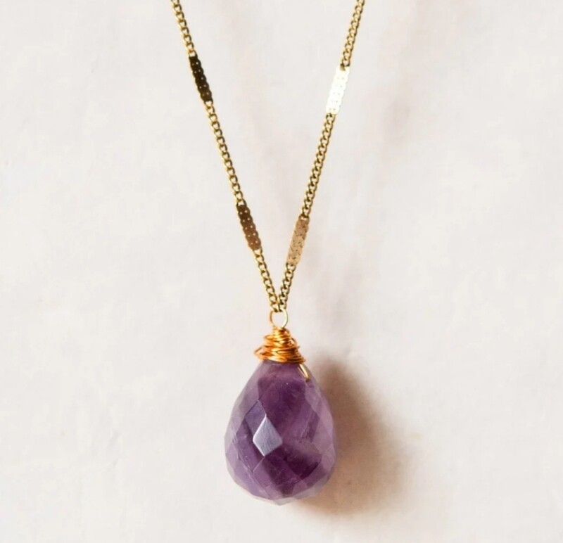 Zara Drop Amethyst Necklace