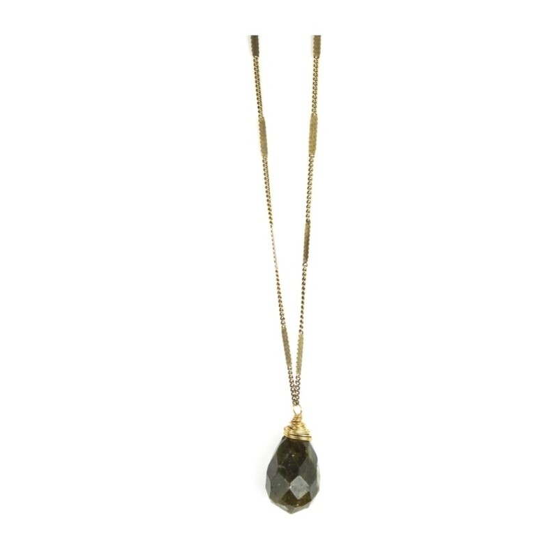 Zara Drop Labradorite Necklace