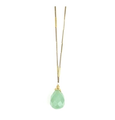 Zara Drop Green Aventurine Necklace