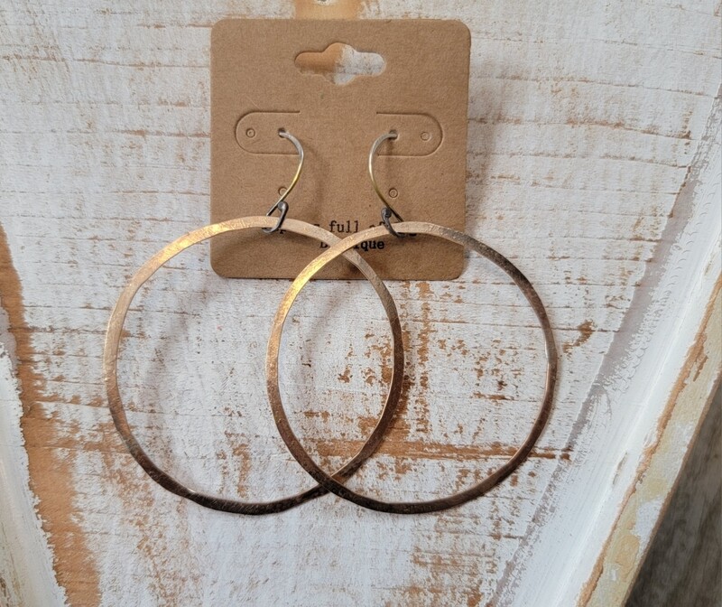 Big Flat Earrings Brass