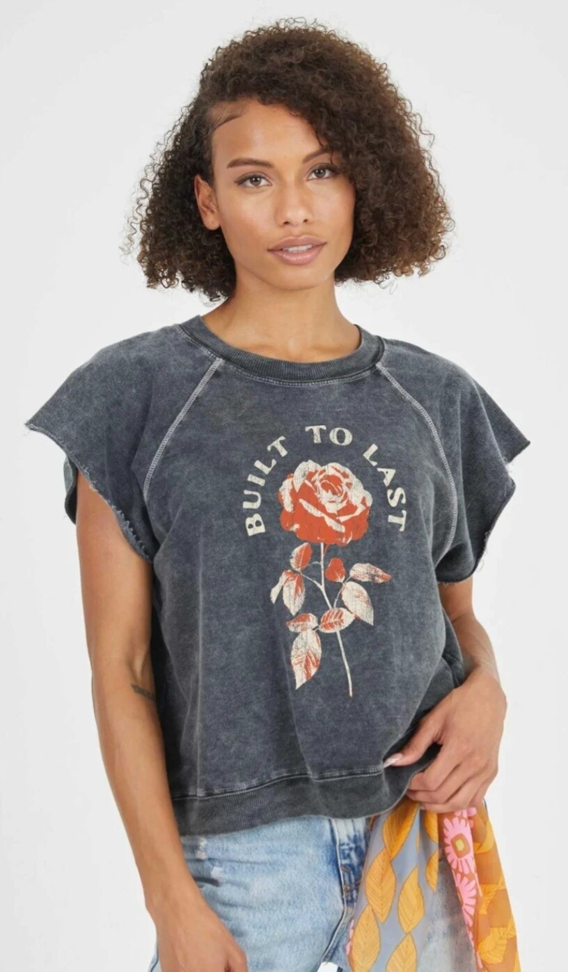 Girl Dangerous Built To Last Rose Acid Wash Blk