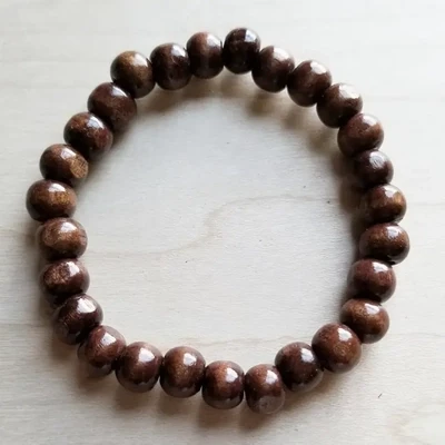 Wood Large Bead Stretch Bracelet