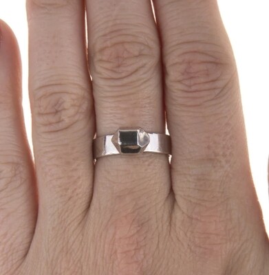 US Faceted Silver Ring