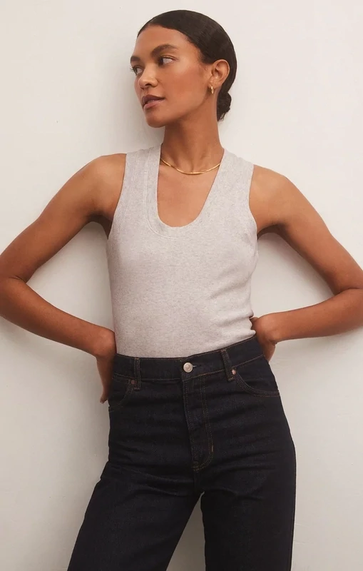 Z Supply Sirena Rib Tank Heather Grey