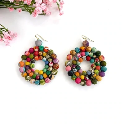 Concentric Kantha Earring