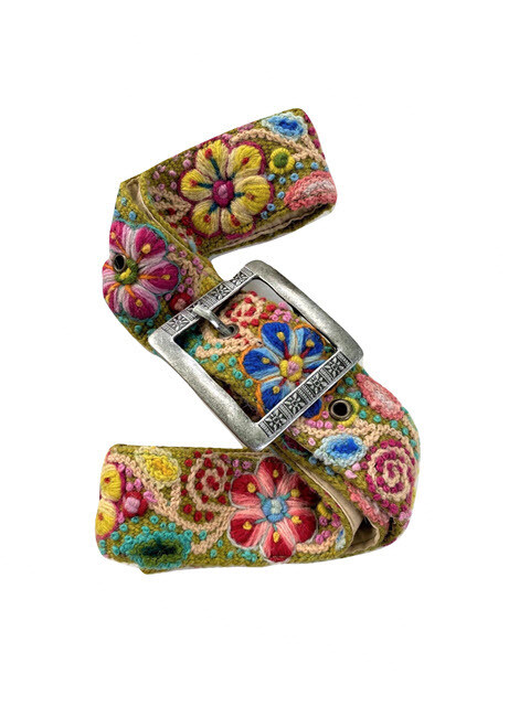 Tey-Art Flora Olive Belt