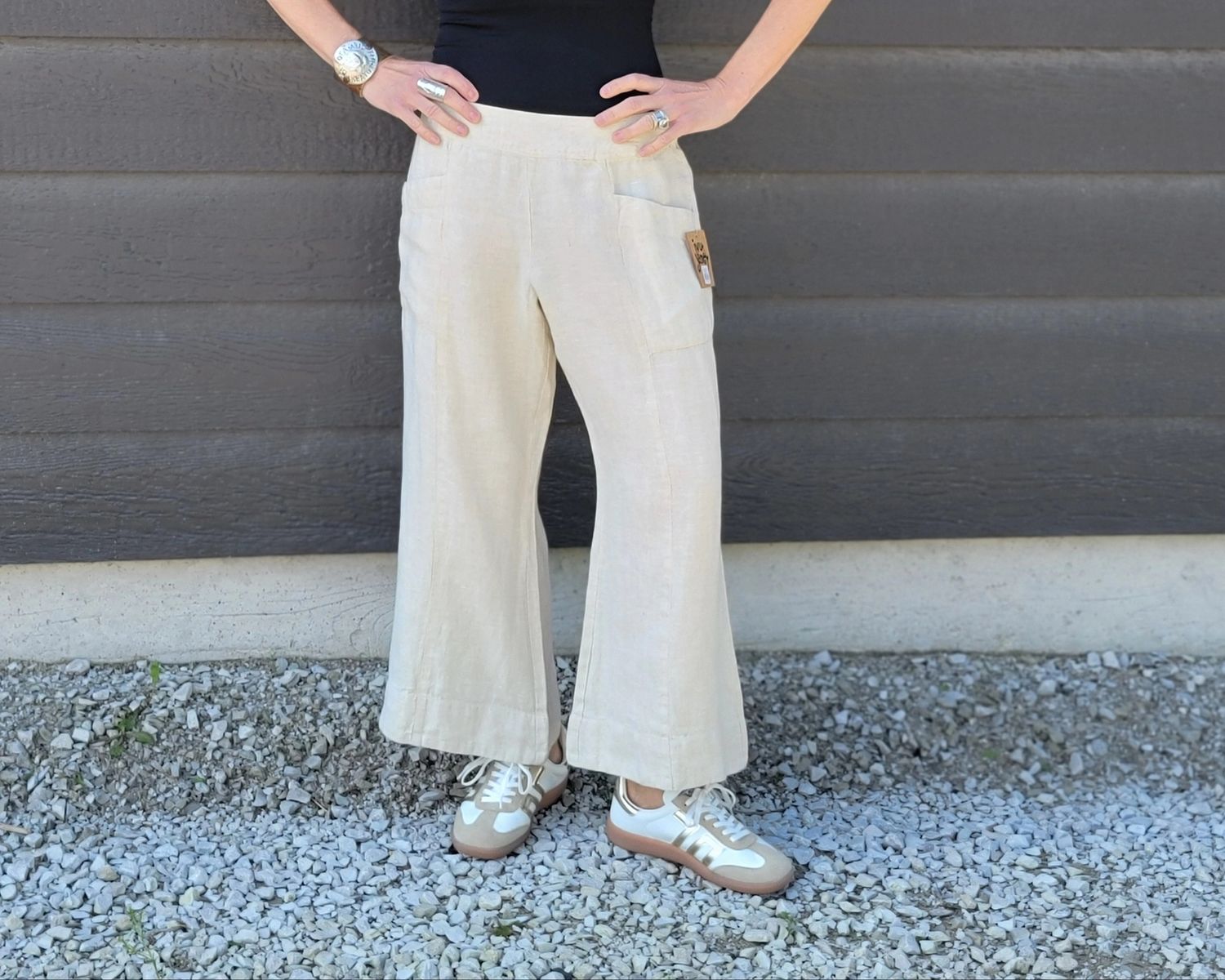 Ivy Jane Linen Slouch Pocket Pant Natural