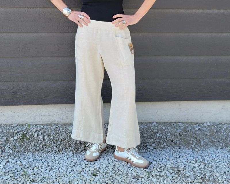 Ivy Jane Linen Slouch Pocket Pant Natural