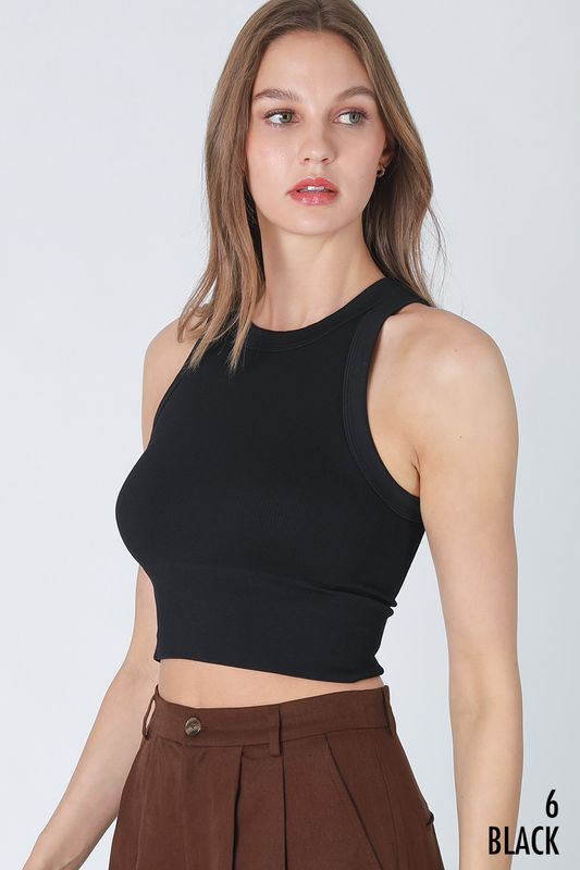 Nikibiki Ribbed High Neck Crop Top