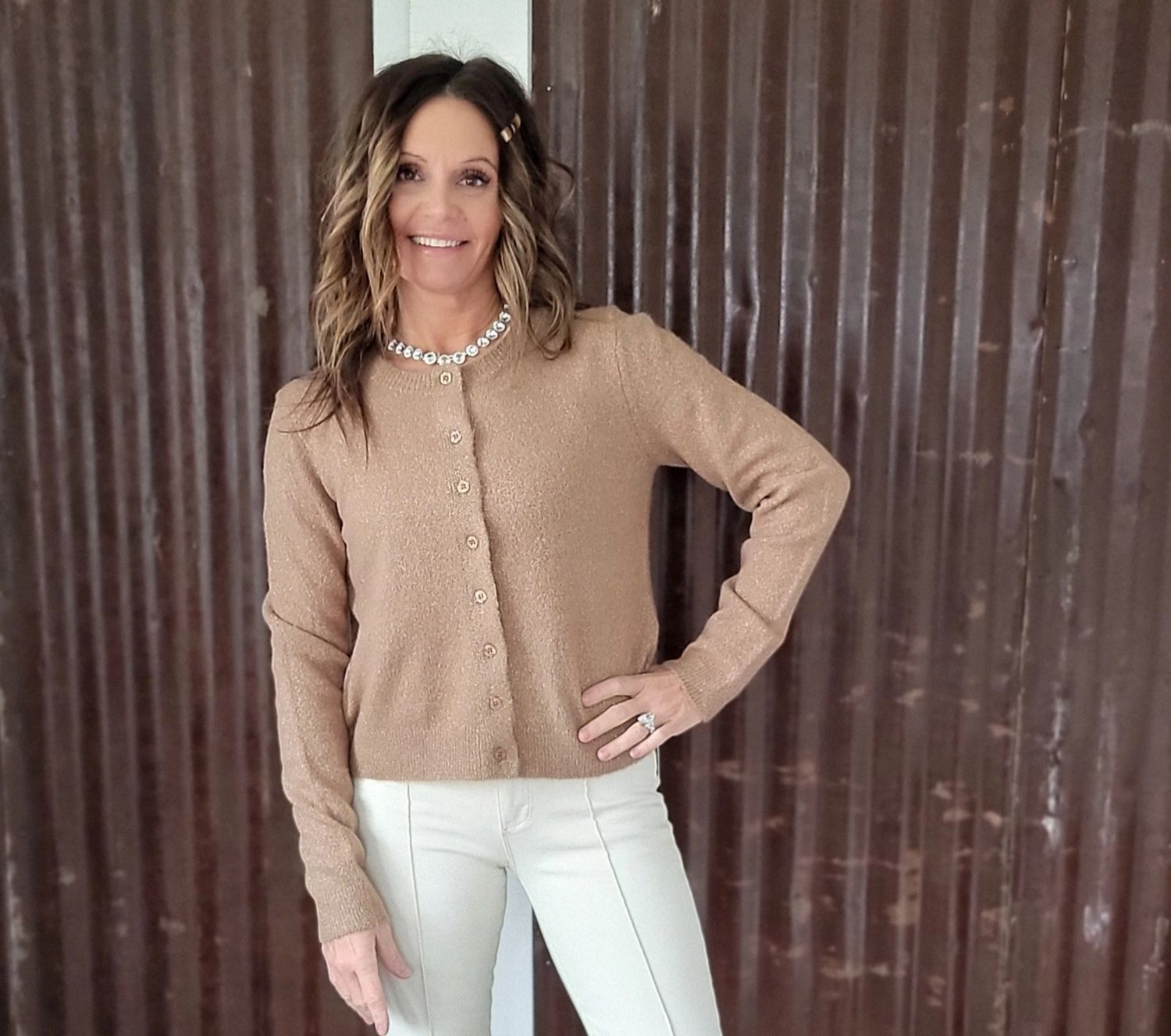 Z Supply Outlook Metallic Cardigan Campfire