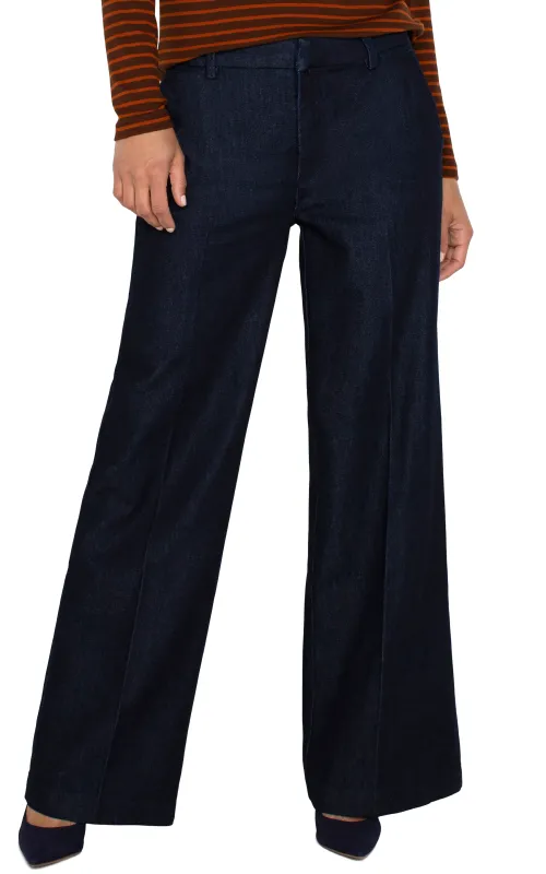 Liverpool Kelsey Wide Leg Trouser Indigo Rinse