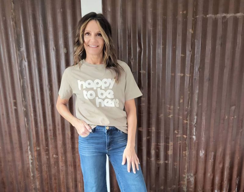 Z Supply Happy Boyfriend Tee Dusty Palm