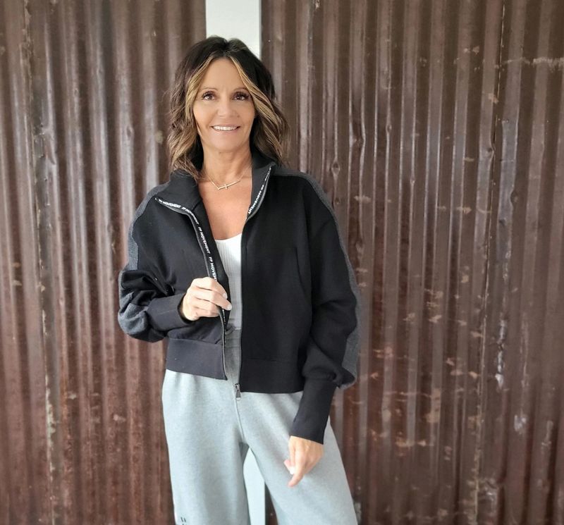 Free People High Jump Zip Up Black