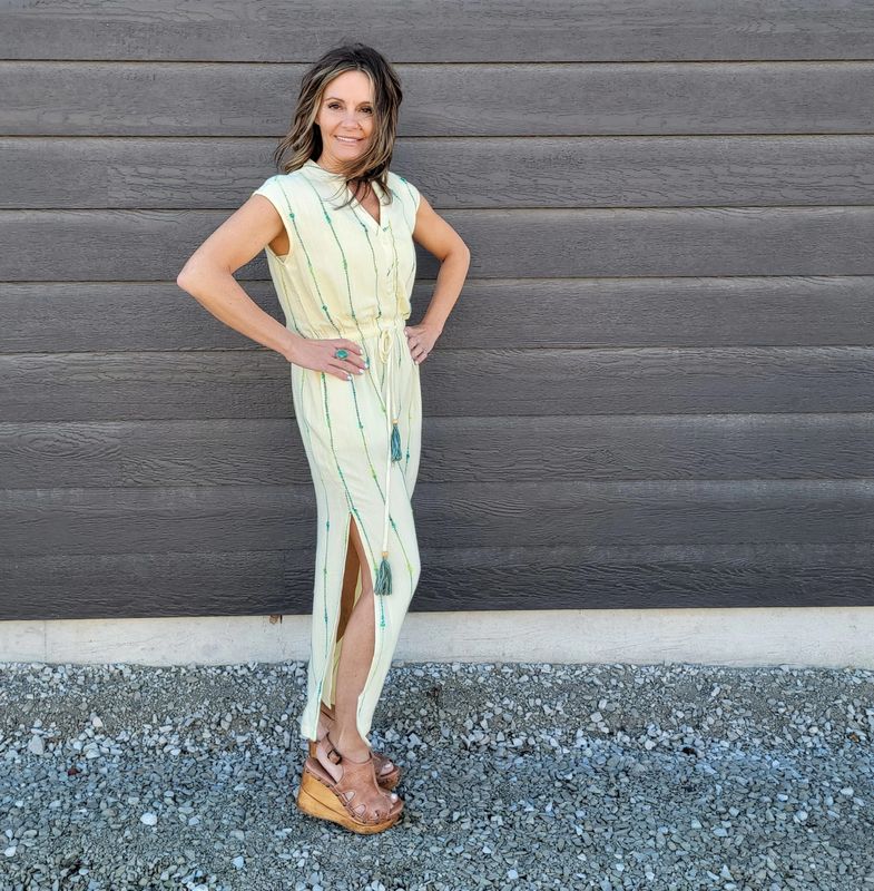 Liverpool Natural Green Ombre Dress