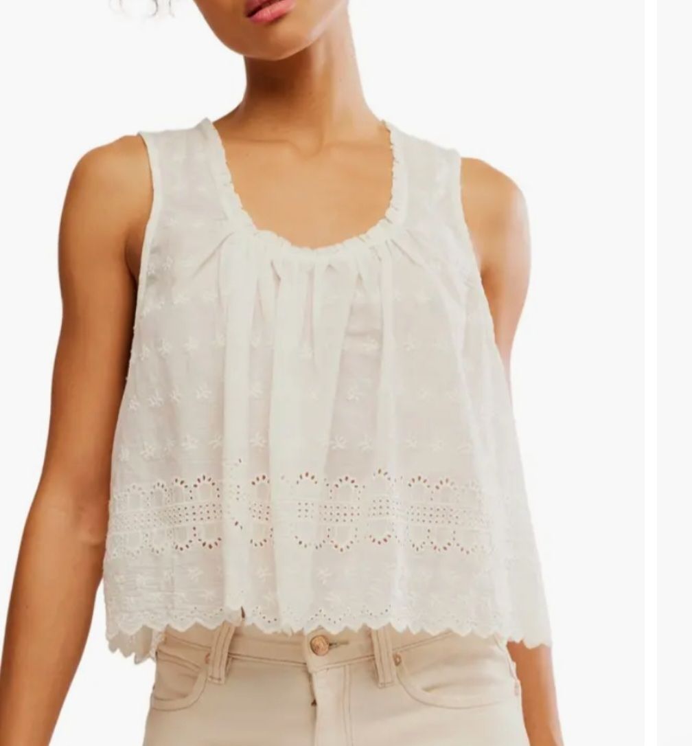 Free People Marina Eyelet Clean Ivory