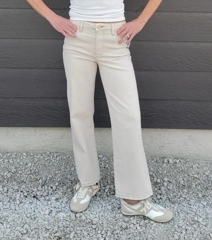 Kut Charlotte High Rise Wide Leg Ecru