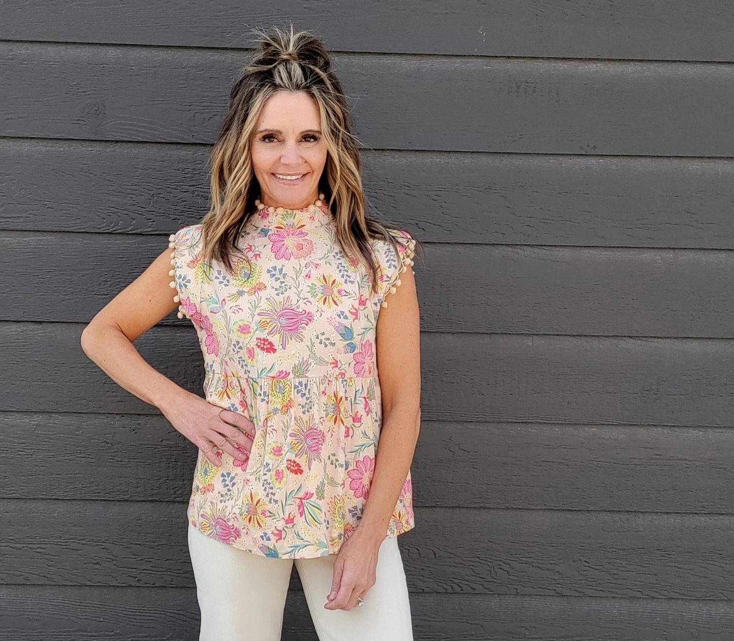 Ivy Jane Pom And Peplum Top